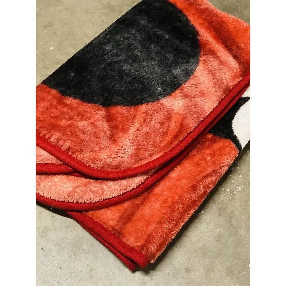 Mickey Mouse Mustache Plush Throw Blanket Mousestache Fall Autumn Red Funny Rare